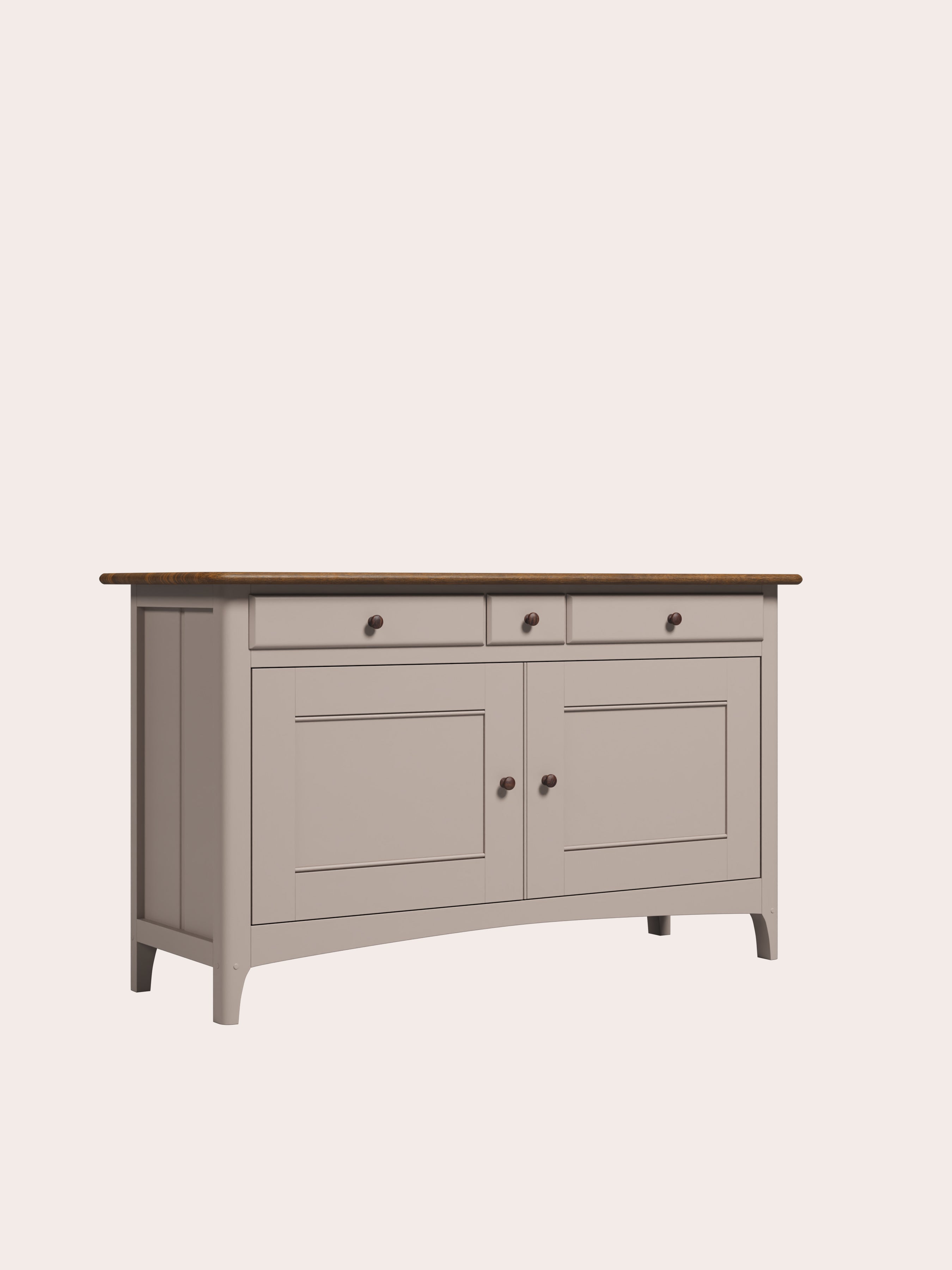 Soft Truffle Dark Chestnut Hapton 2 Door 3 Drawer Sideboard