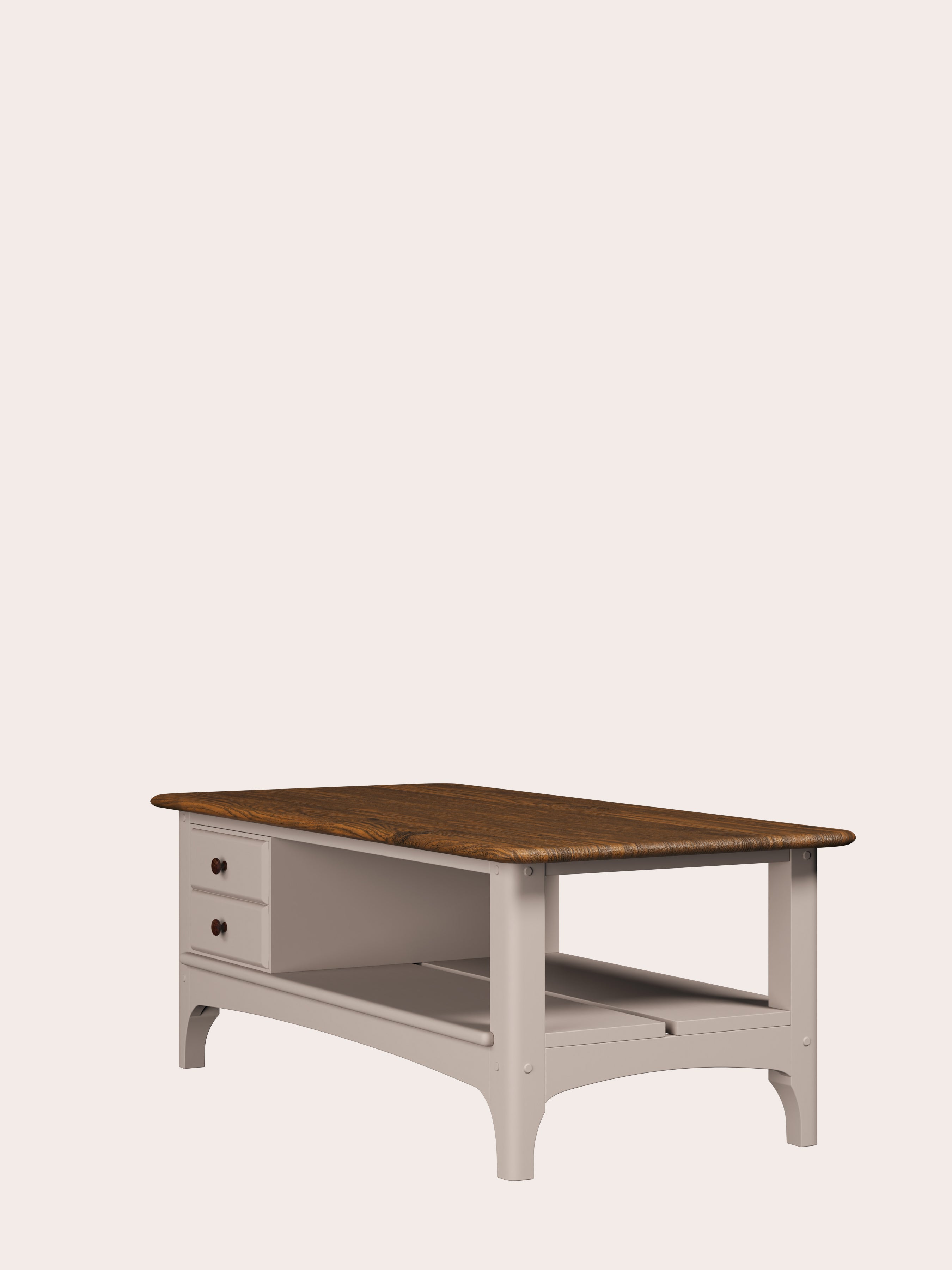 Soft Truffle Dark Chestnut Hapton 2 Drawer Coffee Table