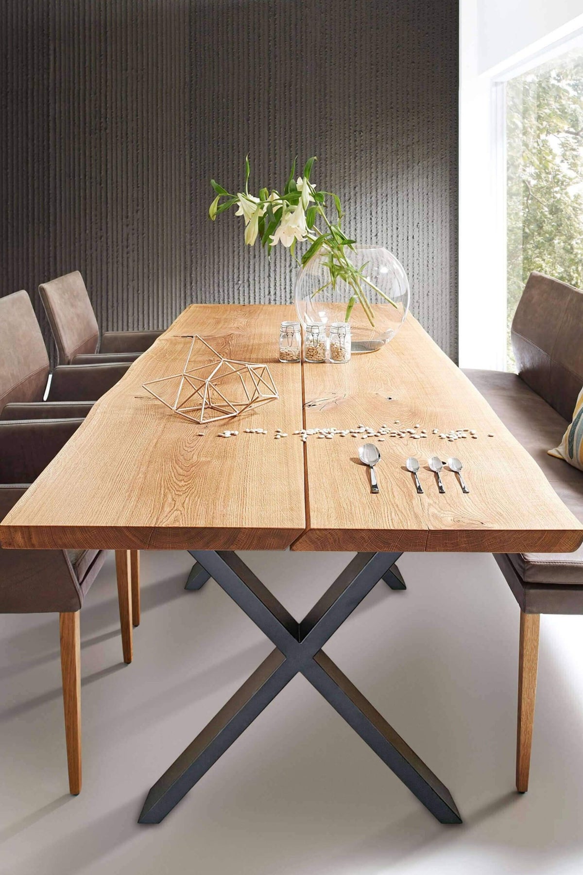 Nature Art Dining Table H (X – Shaped Leg, 4 x 10 cm)