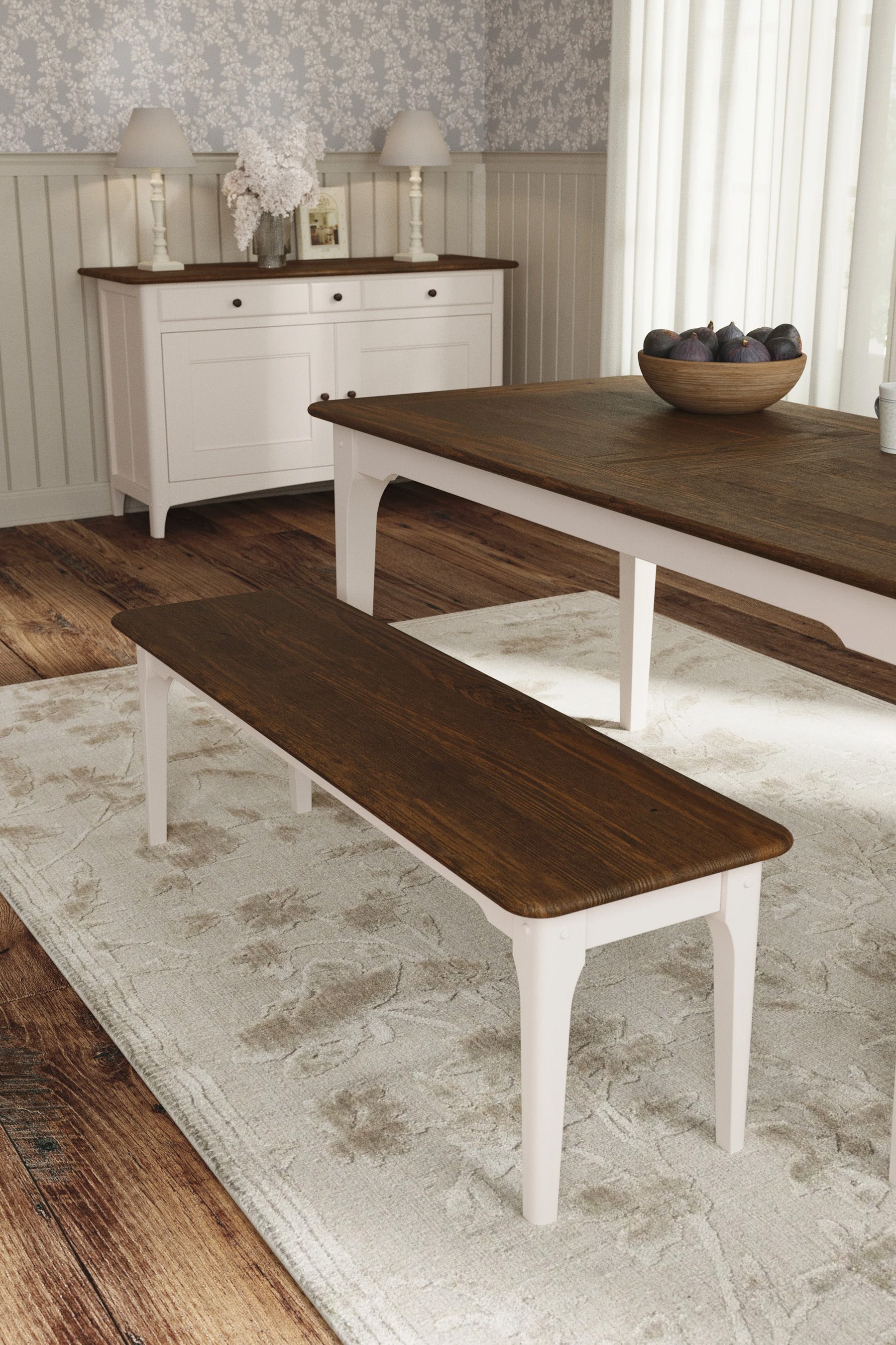 Soft Truffle Dark Chestnut Hapton Dining Bench