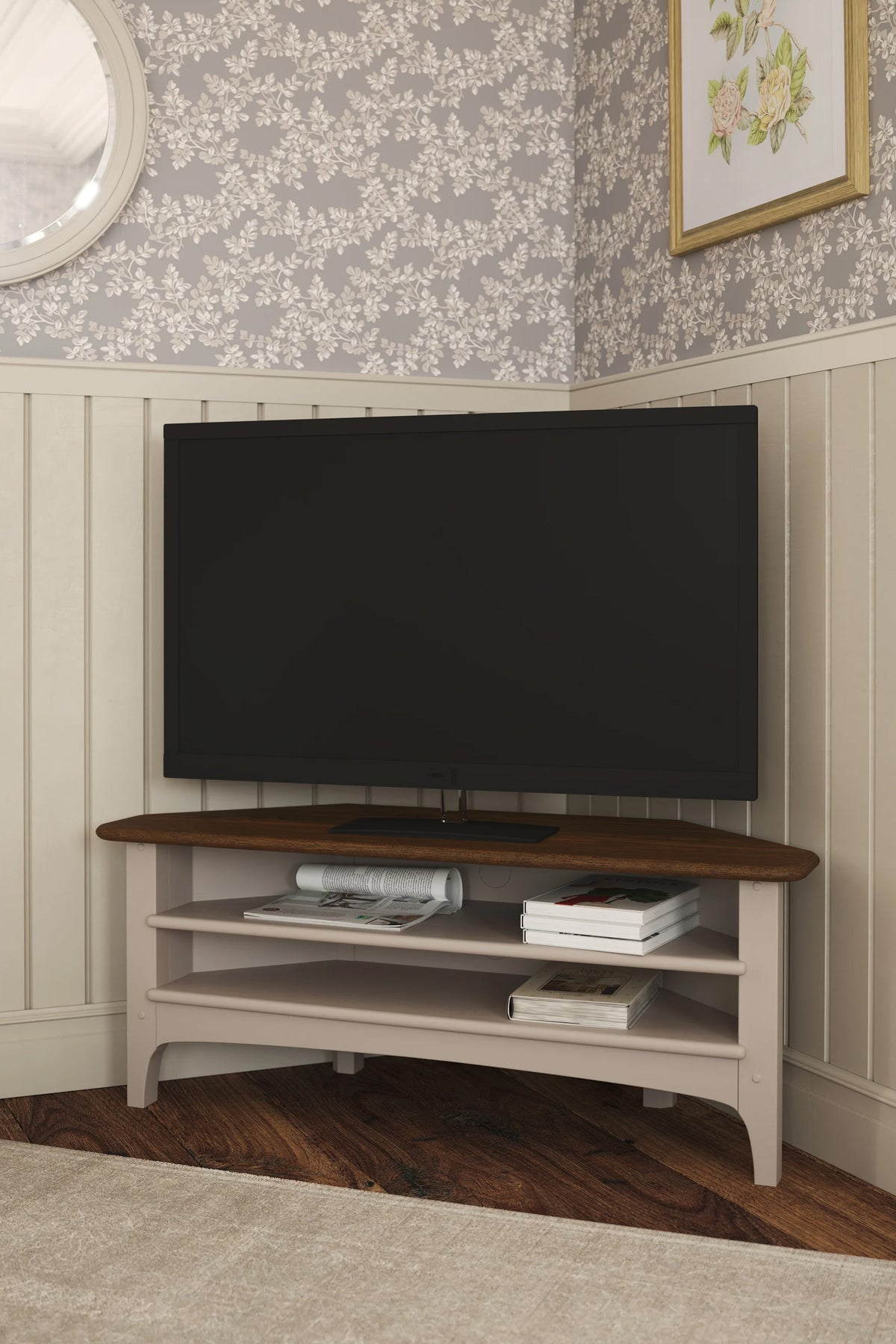 Soft Truffle Dark Chestnut Hapton TV Up to 50 inch, Corner Unit