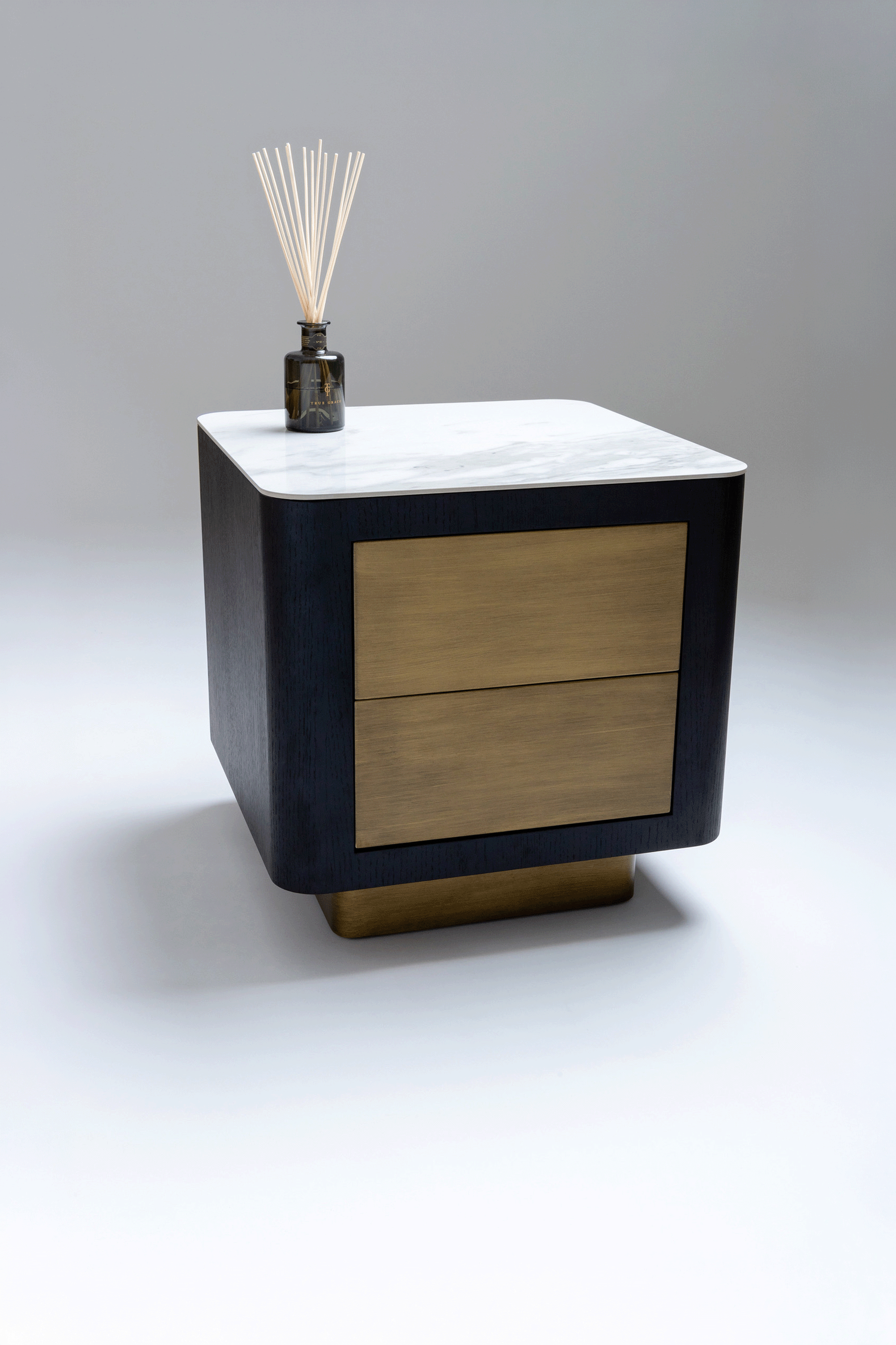 Talisman Square Lamp Table with Two Drawers