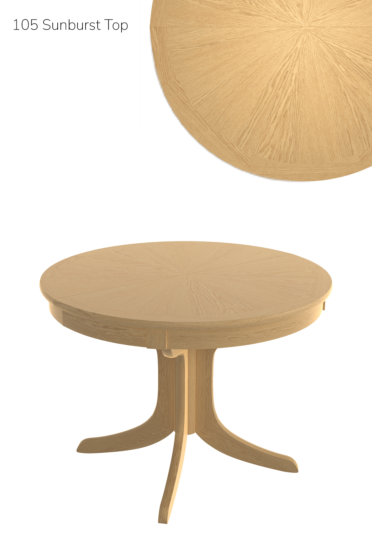 Shadows Round Sunburst Pedestal Dining Table