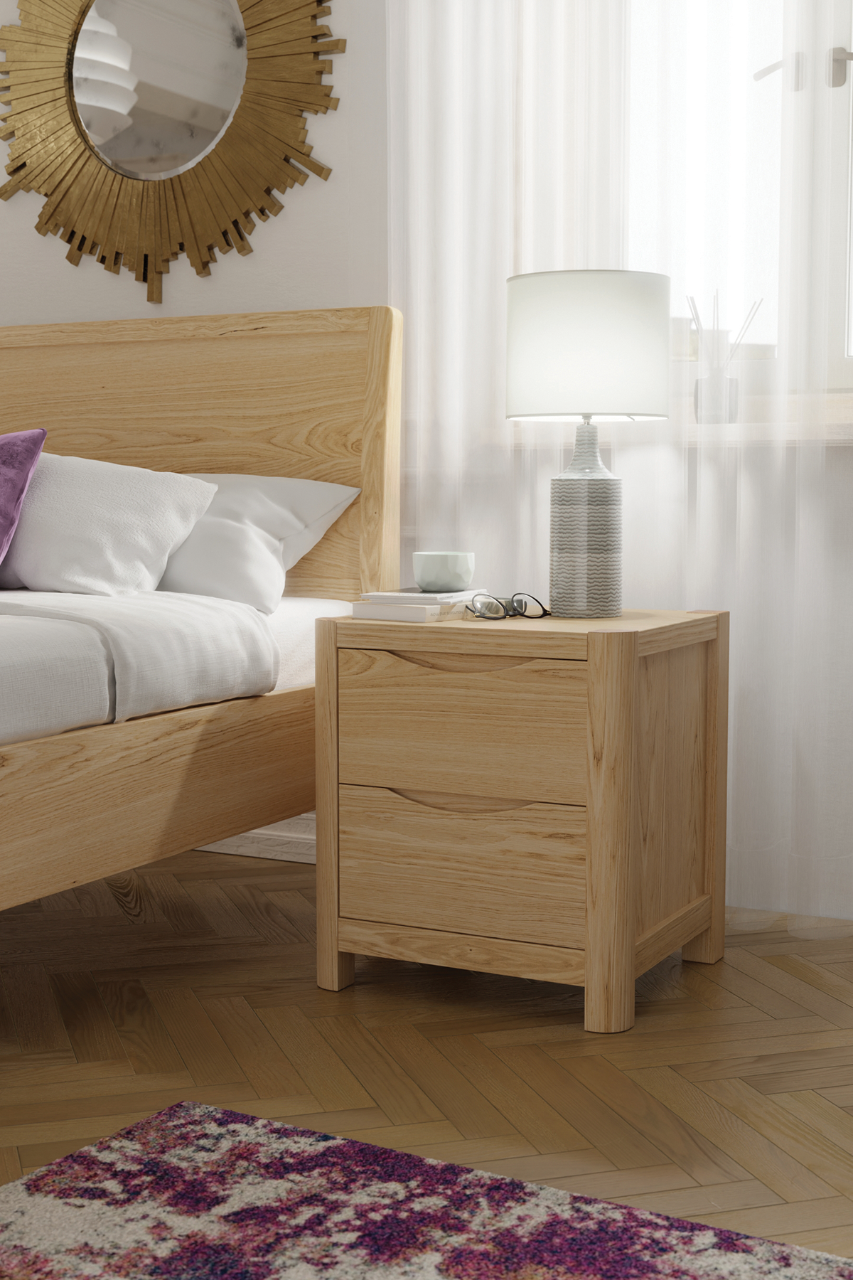 Stockholm 2 Drawer Bedside Cabinet