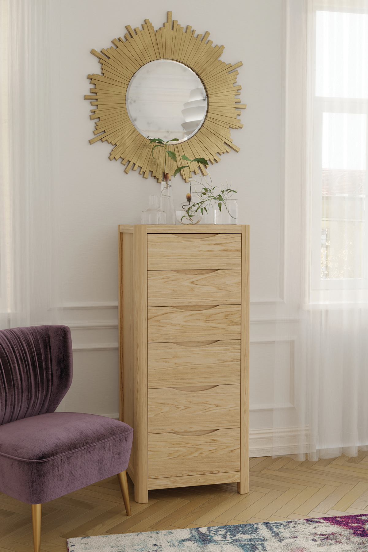 Stockholm Tall 6 Drawer Chest