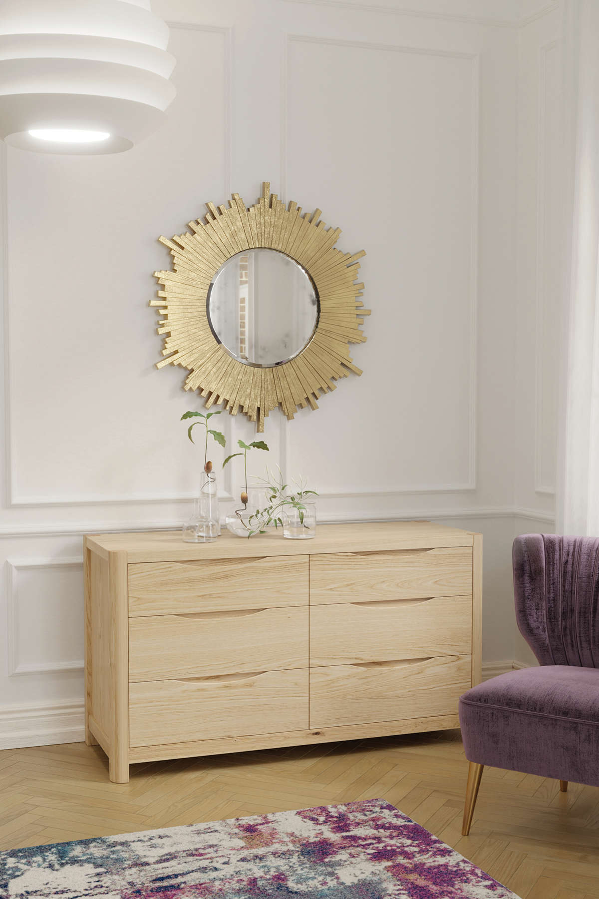 Stockholm Wide 6 Drawer Dressing Chest