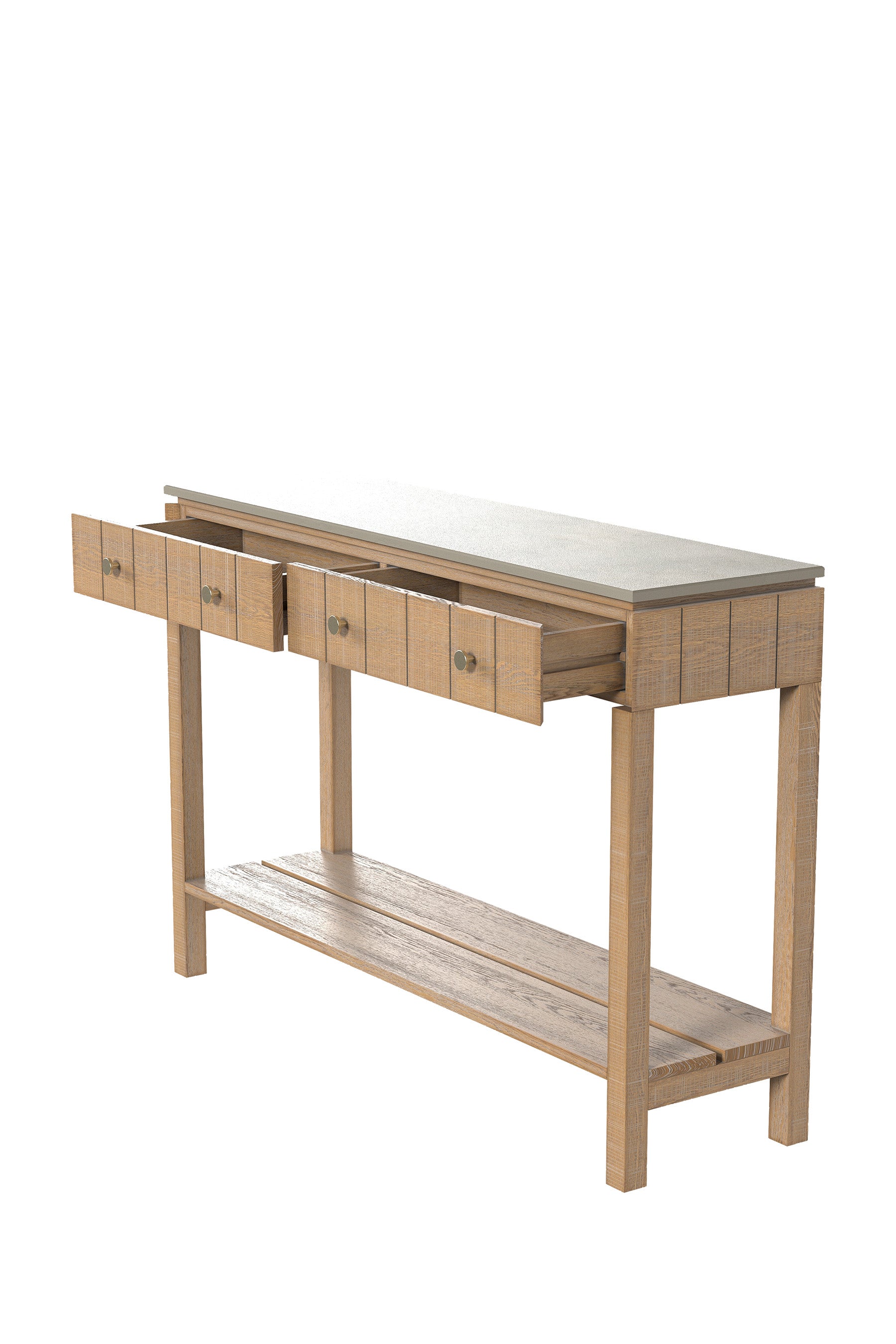 Washed Oak Braystone 2 Drawer Console Table