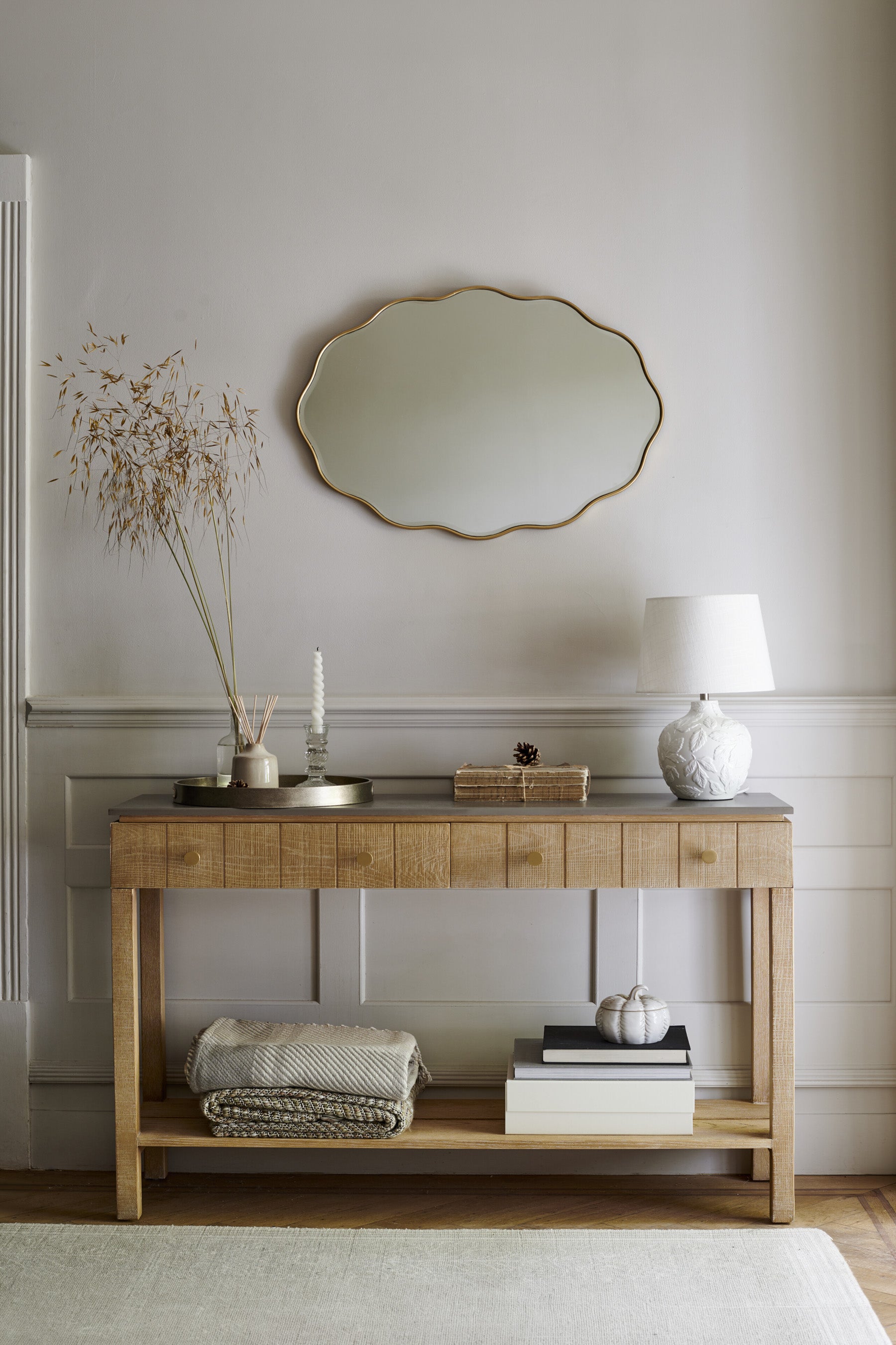 Washed Oak Braystone 2 Drawer Console Table