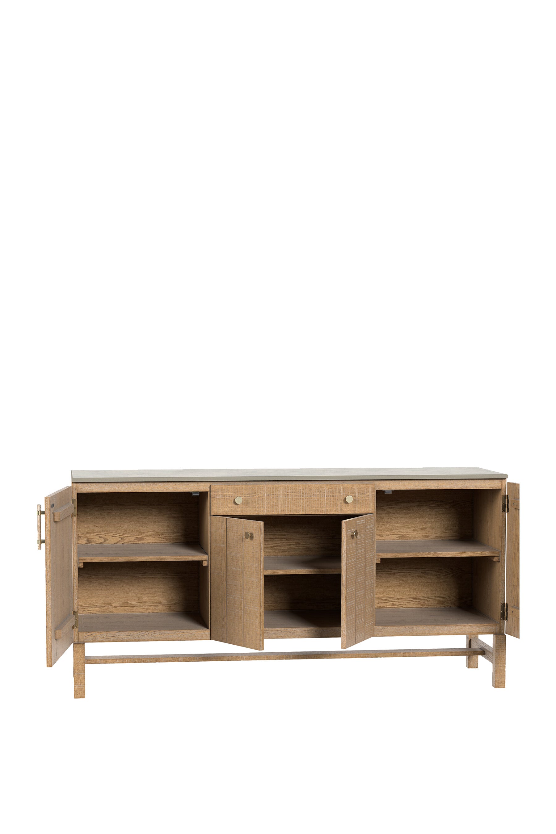 Washed Oak Braystone 4 Door 1 Drawer Sideboard