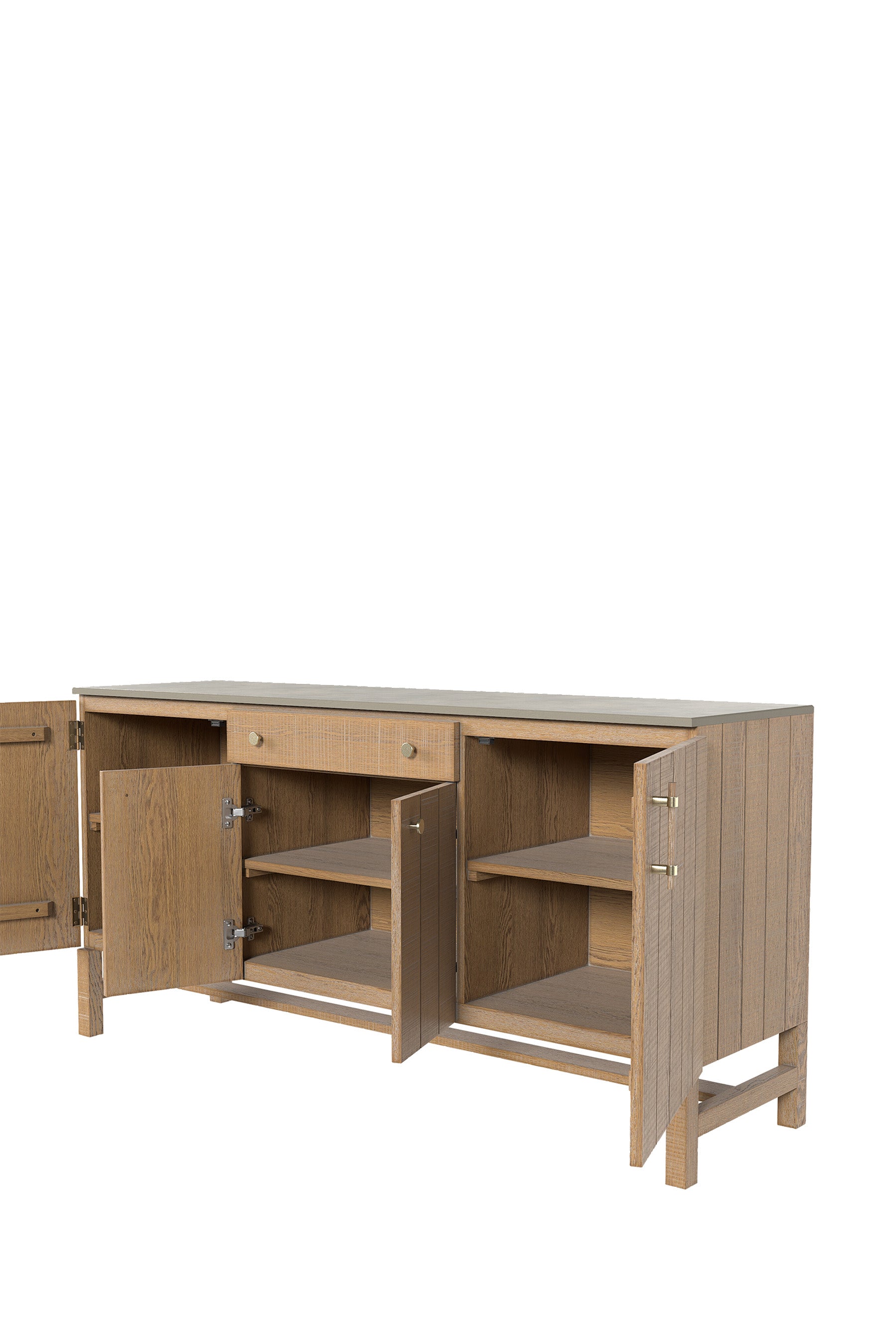 Washed Oak Braystone 4 Door 1 Drawer Sideboard