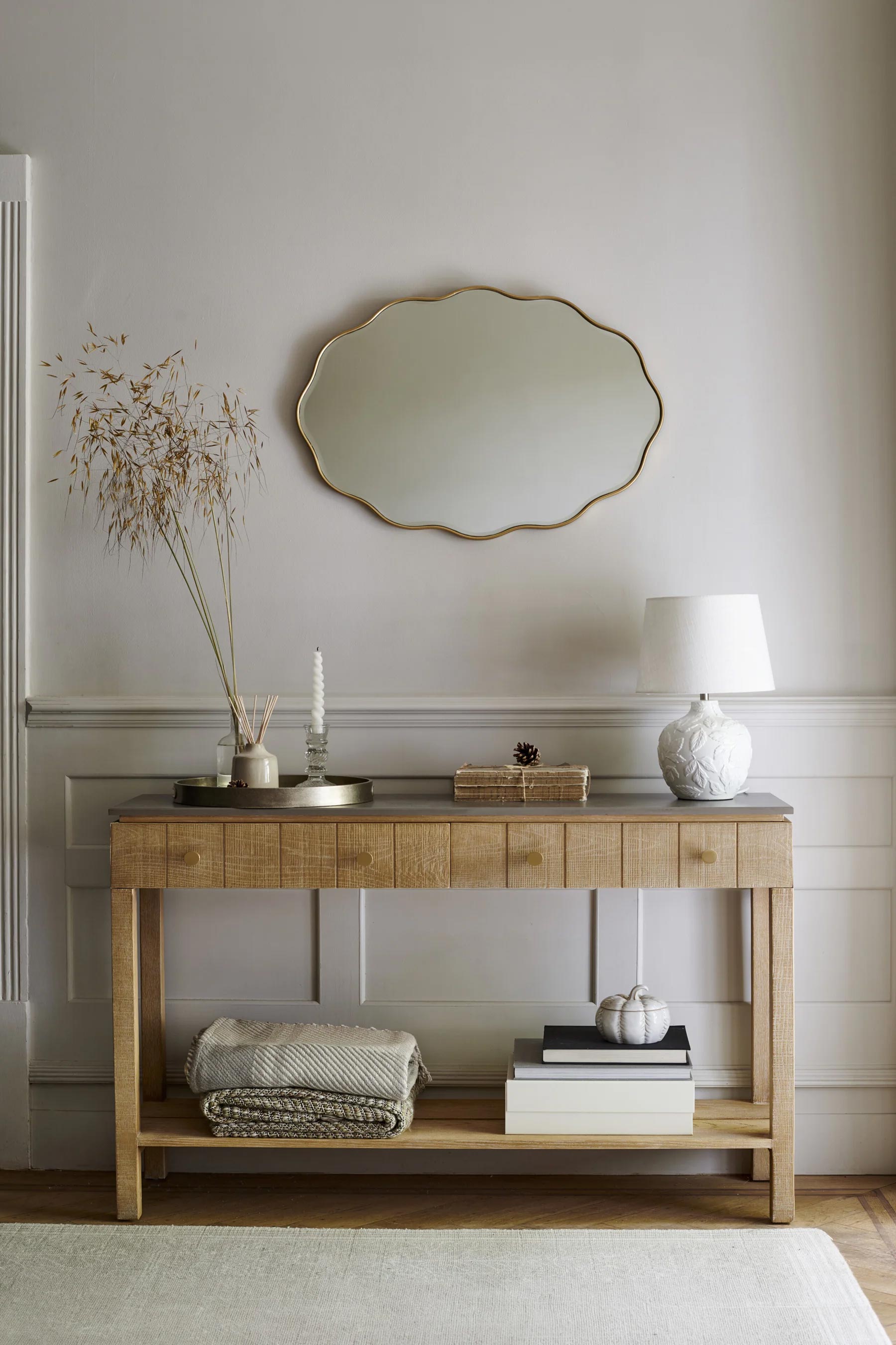 Washed Oak Braystone 2 Drawer Console Table