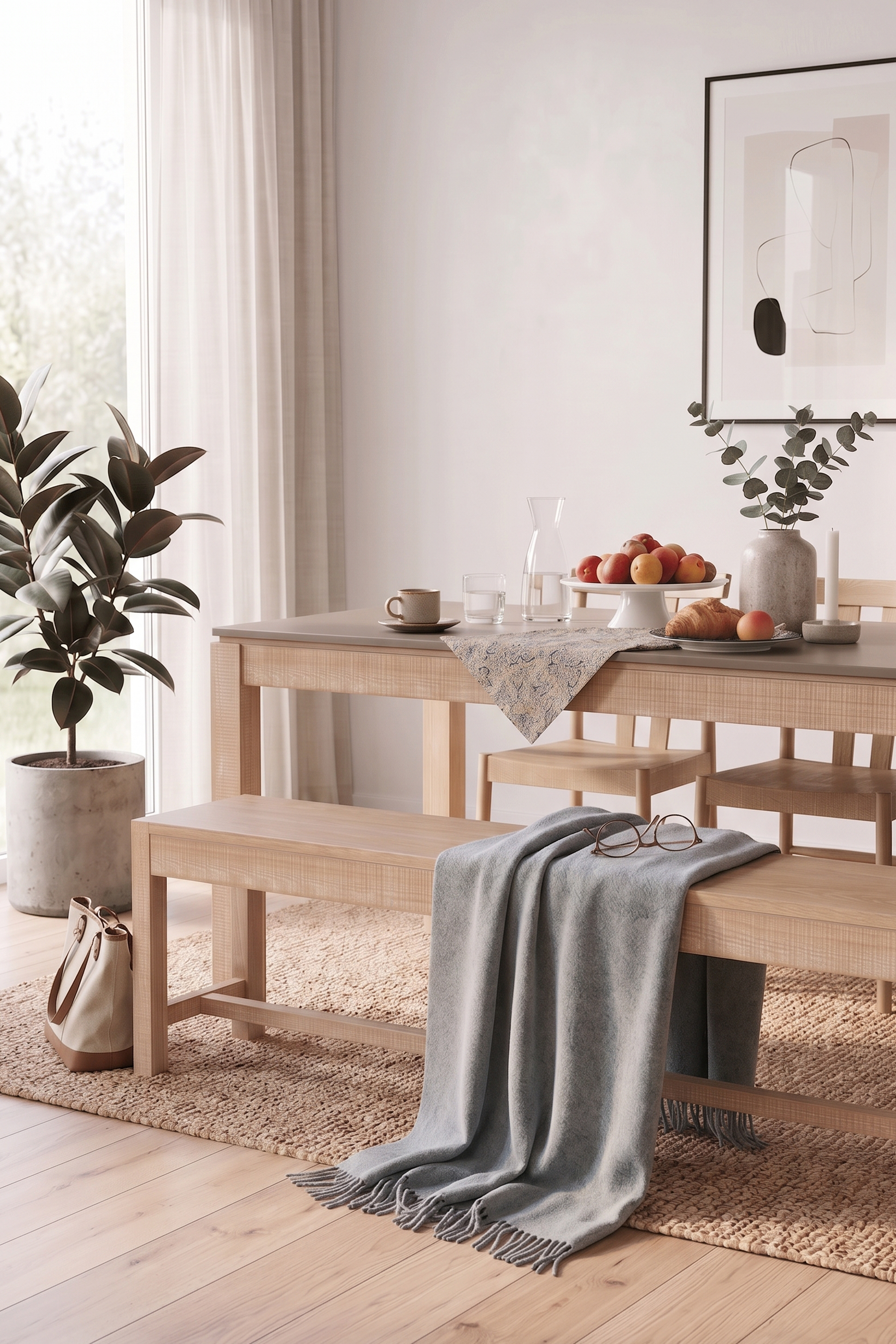 Washed Oak Braystone Dining Bench