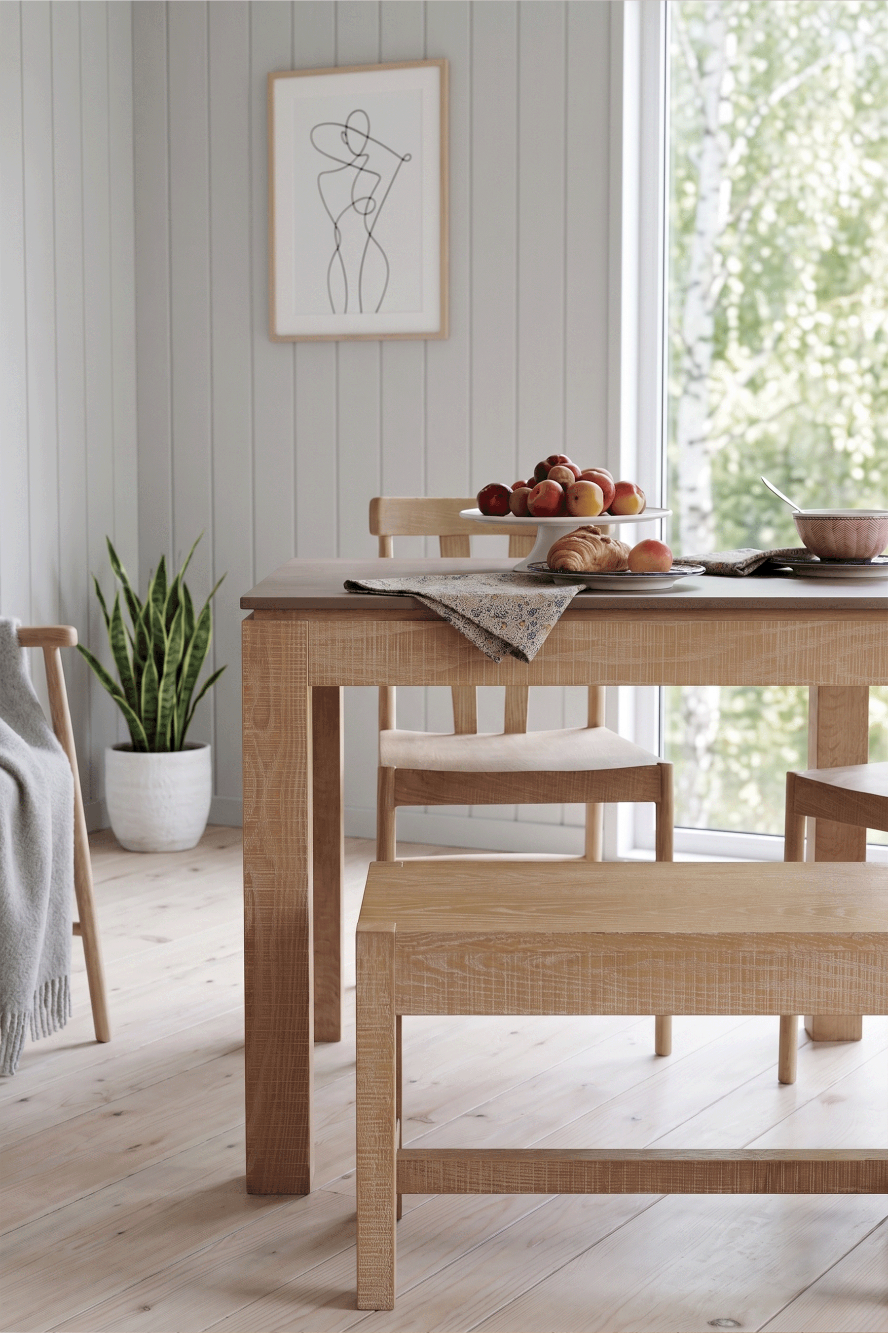 Washed Oak Braystone Dining Bench